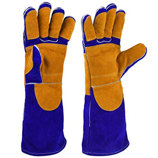 Picture of SAFETY GAUNTLET LEATHER (WELDING) BLUE & GOLD