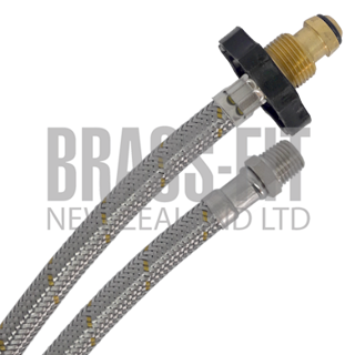 Picture of GAS HOSE BRAIDED 600MM POL PIG TAIL - 1/4 BSPT