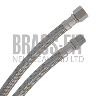Picture of GAS HOSE BRAIDED 600MM 1/4 FEM SWIVEL - 3/8 BSPT