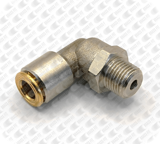 thumbnail interactive-video image 1 of CELTD 1/4" BSP Male To 6mm Push-In Swivel Elbow – Pneumatic Fitting 1 of 5