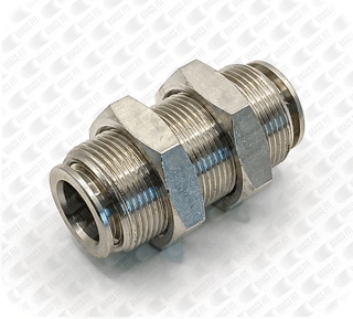 Picture of N1574 BULKHEAD UNION METRIC NICKEL PLATED